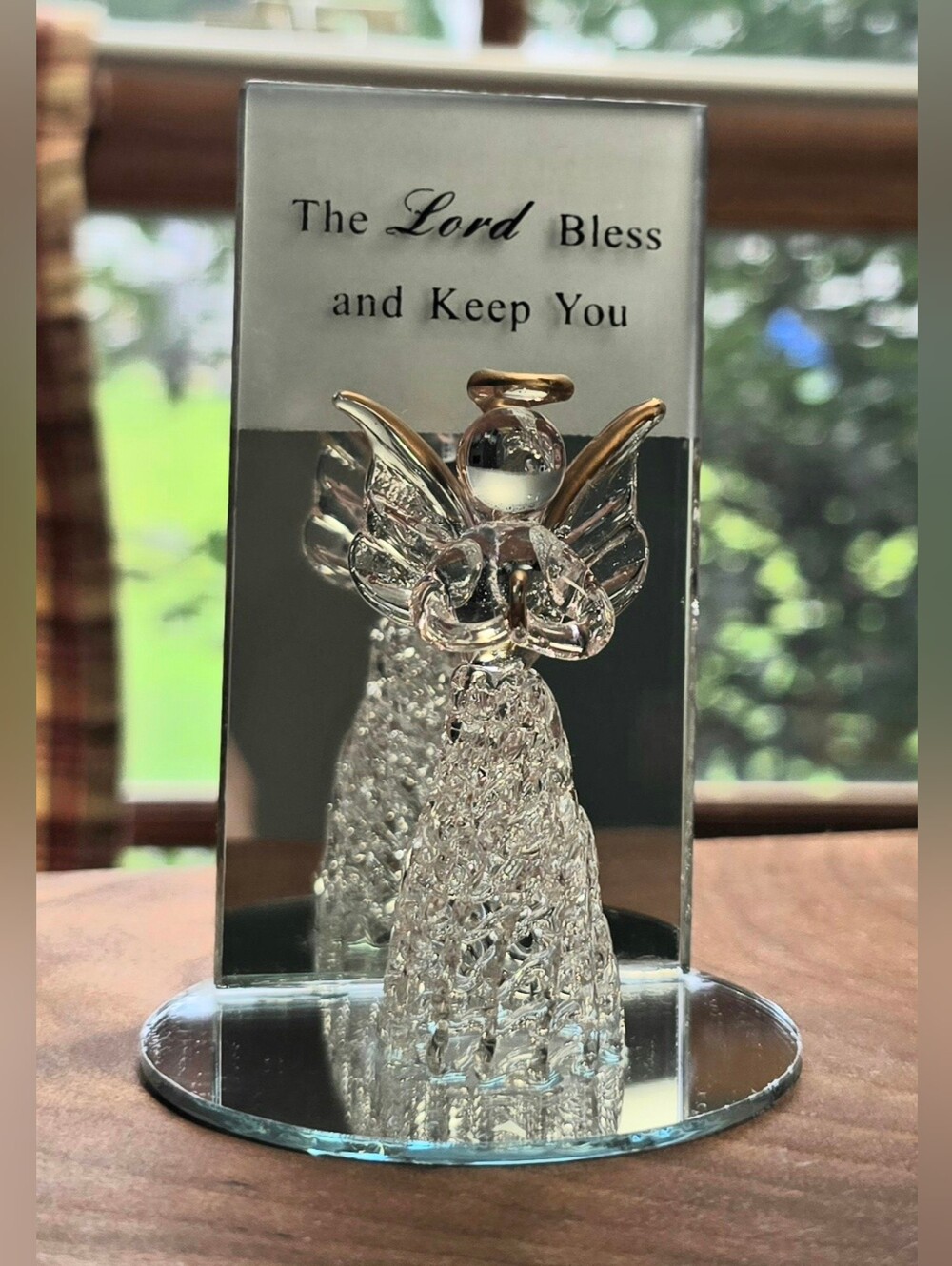 Glass Angel "The Lord Bless and Keep You" Religious Keepsake